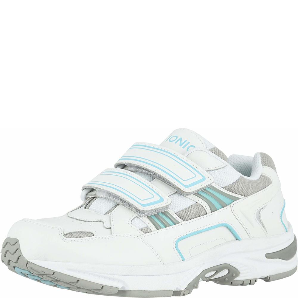Vionic Tabi Women's Orthotic Walking Shoe - White And Blue Leather - 11 Medium
